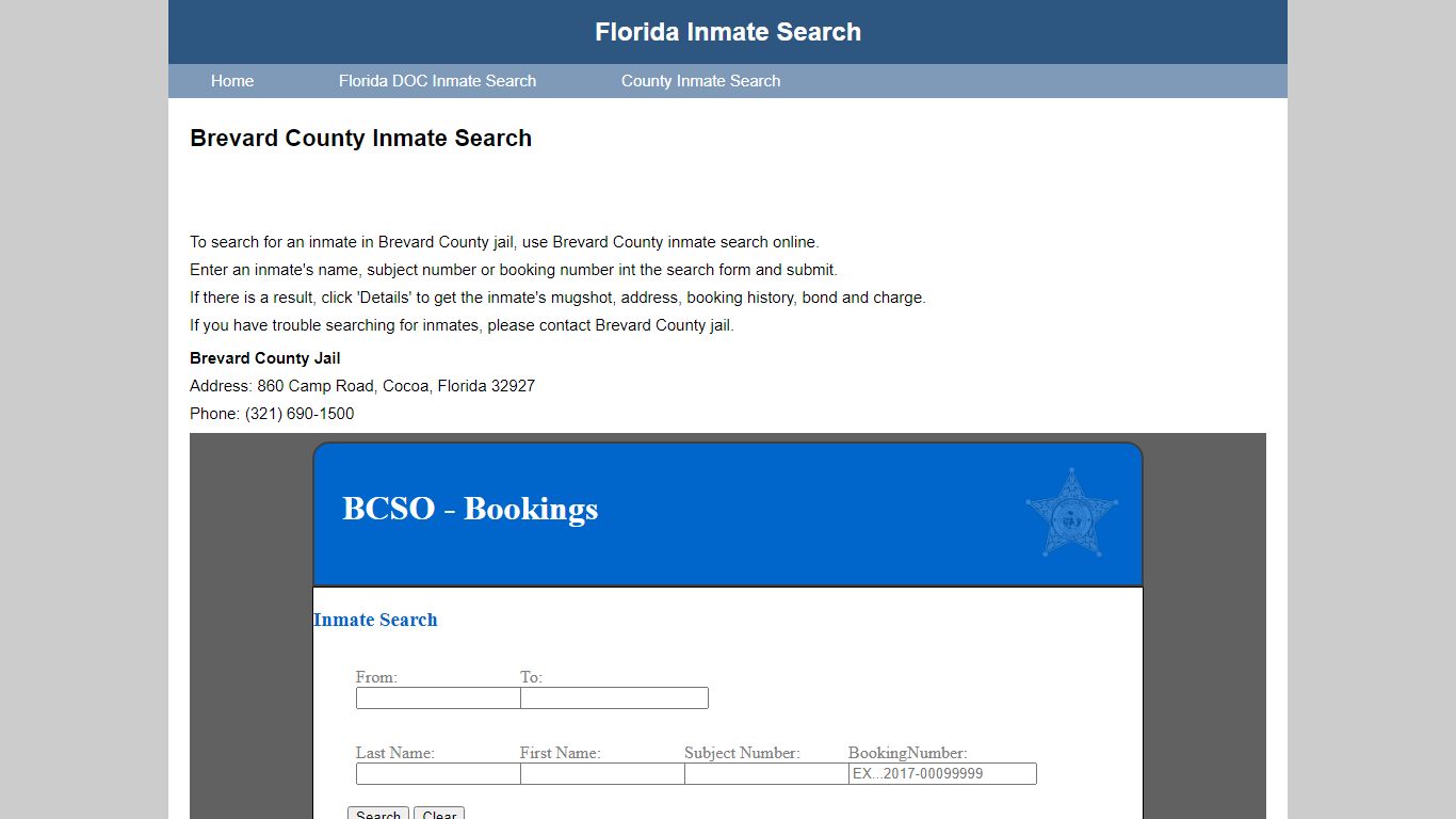 Brevard County Jail Inmate Search